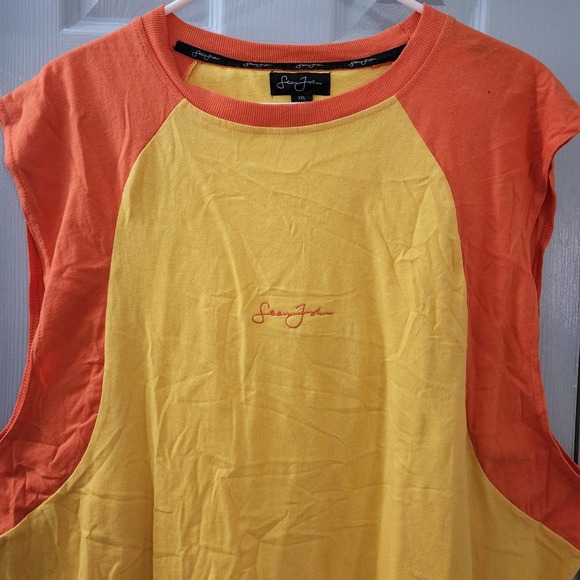 Tank Top Sean John color block orange yellow 2xl shirt - Picture 2 of 8